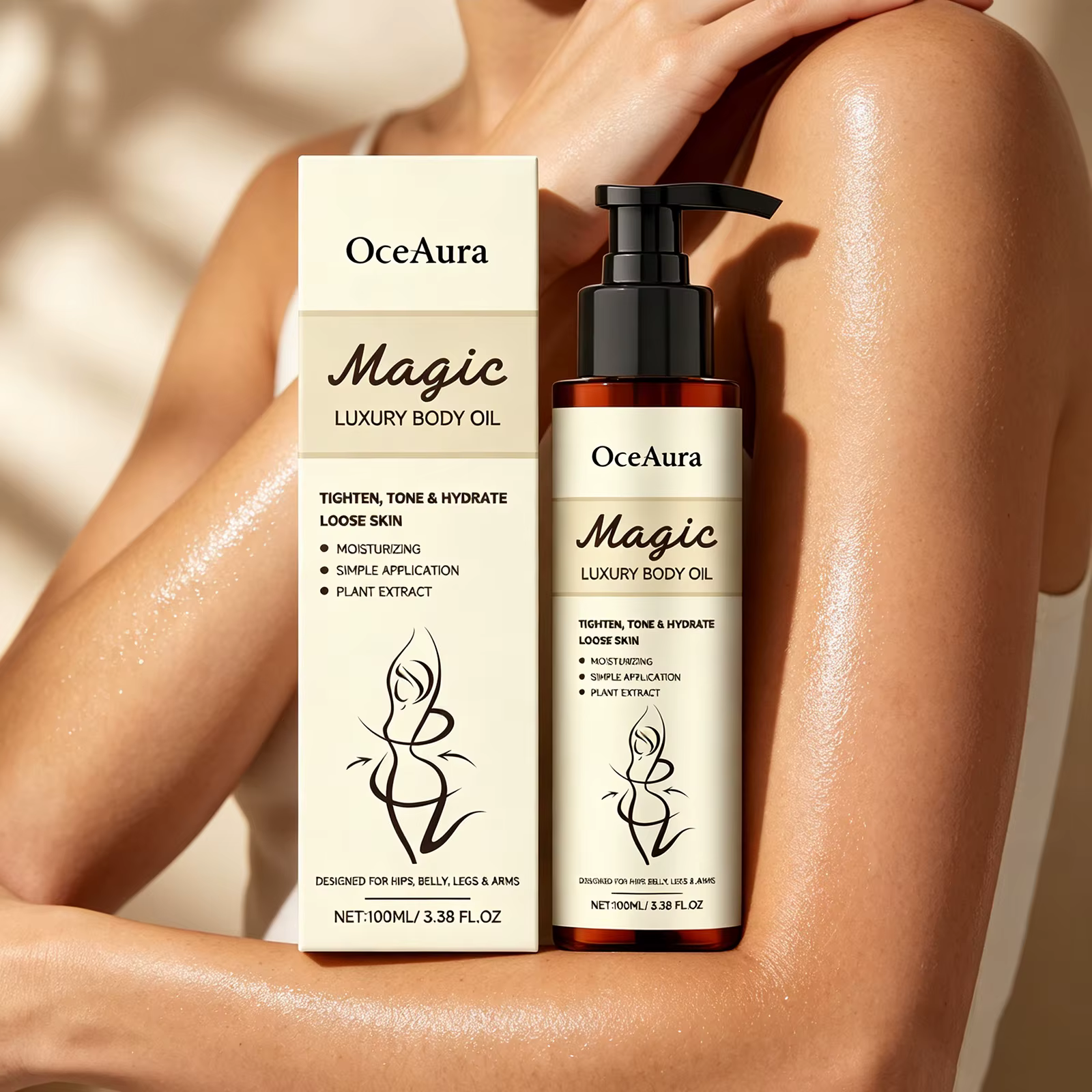 Huile Corporelle Luxe Magique Hydratation Profonde Peau Éclatante Lissante Raffermissante Éclaircissante Améliore le