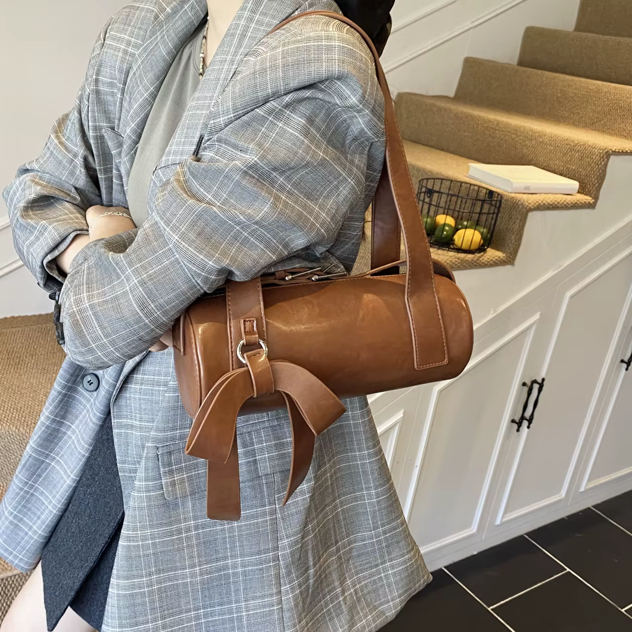 Boucle de ceinture Design sac à bandoulière accessoire arc sac à main rétro en cuir Pu femme sac Style coréen Y2K sous les bras sac à main pochette