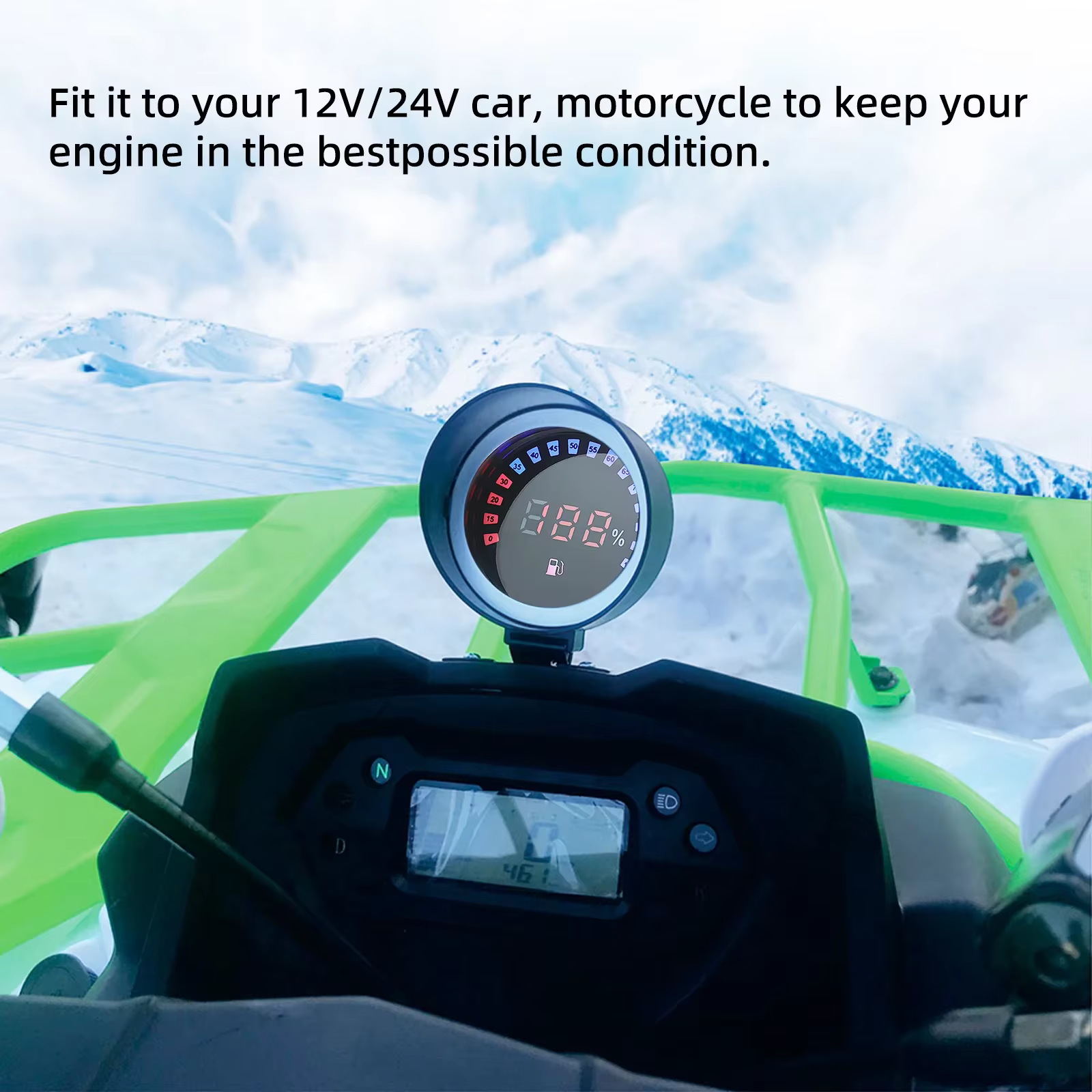 Jauge de niveau de carburant 100% LED rouge, affichage numérique bleu, horloge automobile, indicateur de niveau de réservoir d'huile pour voiture, bateau, flotteur de niveau de carburant