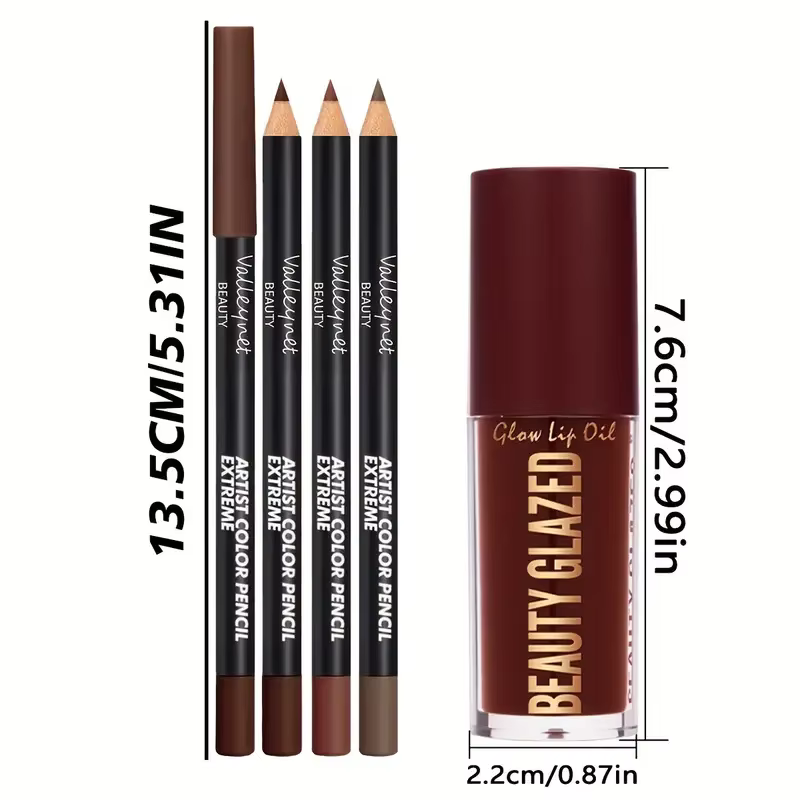 Ensemble de 4 kits pour les lèvres - 3 crayons