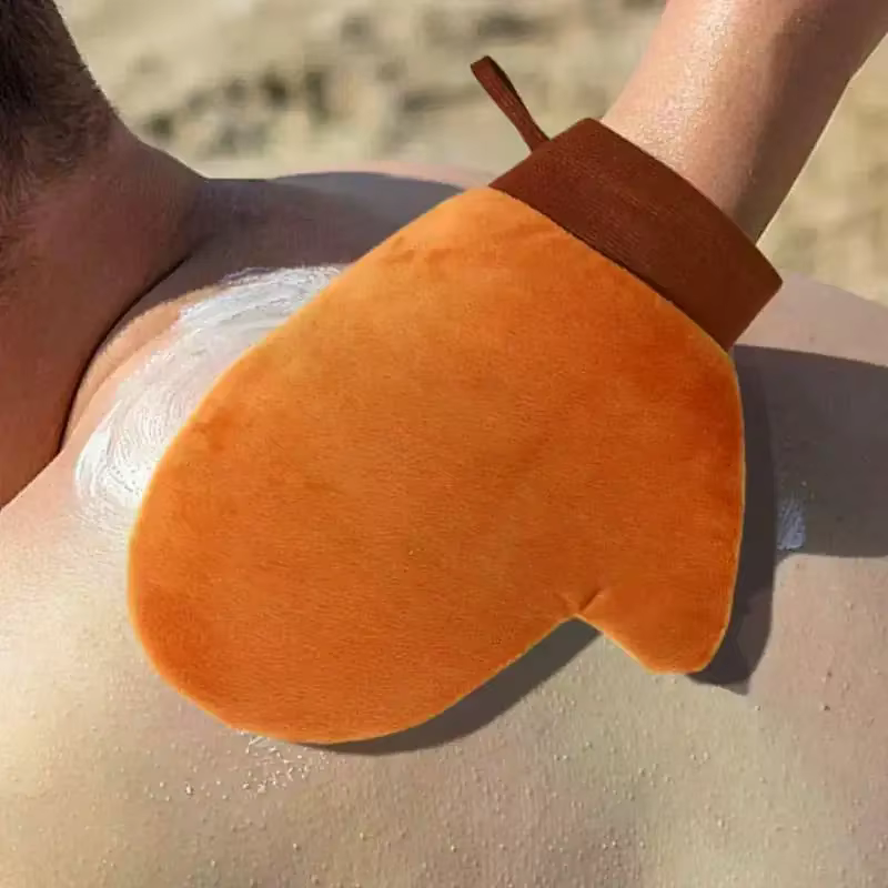 Gant applicateur de bronzage auto-bronzant double face pour lotion corporelle