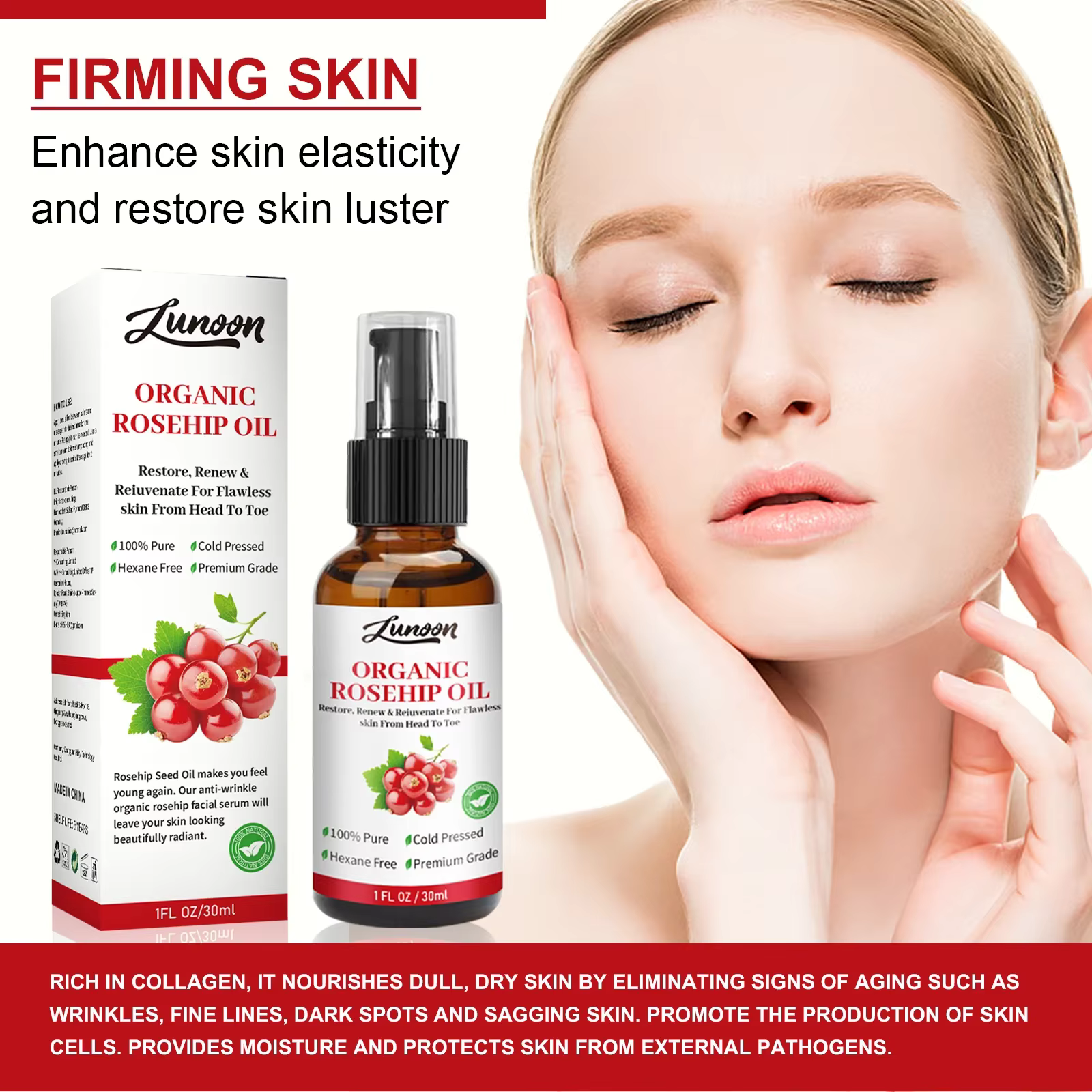 Huile essentielle de rose musquée hydratante