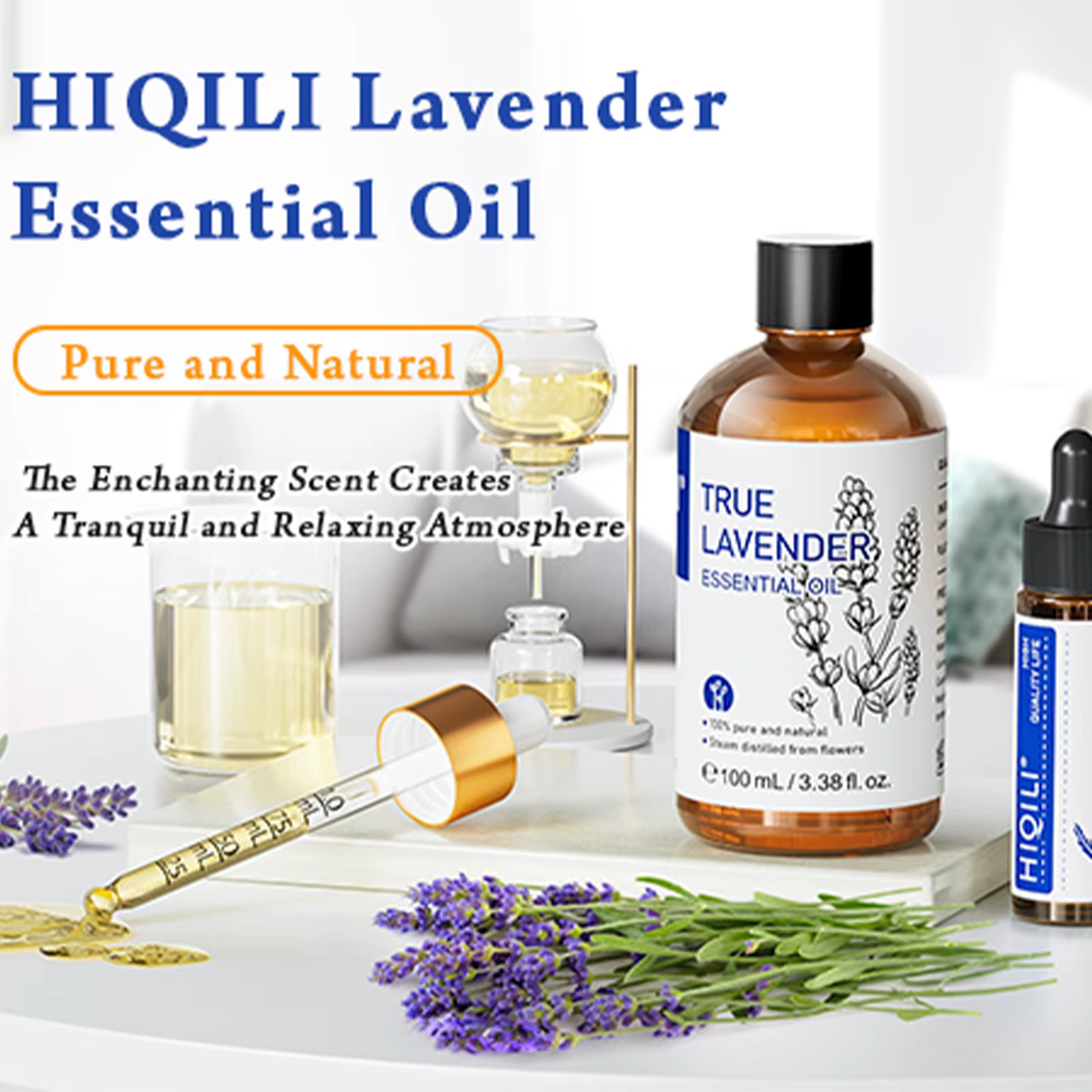 HIQILI 10/30/100/500ml Huile essentielle de lavande 100% naturelle