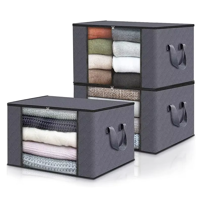 Sac de Rangement Pliable de Grande Capacité pour Vêtements, Couverture, Placard de Chambre à Coucher