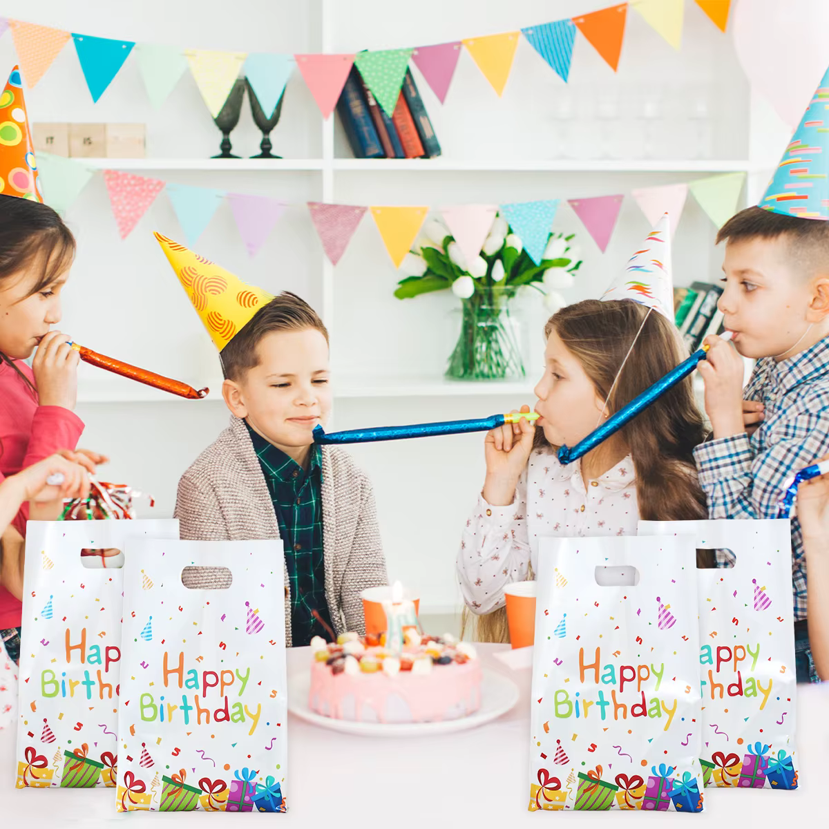 Boîte cadeau colorée joyeux anniversaire, 10/25/50 pièces, sacs à main, bonbons, biscuits, cadeaux pour enfants, décorations de fête d'anniversaire, fournitures de fête