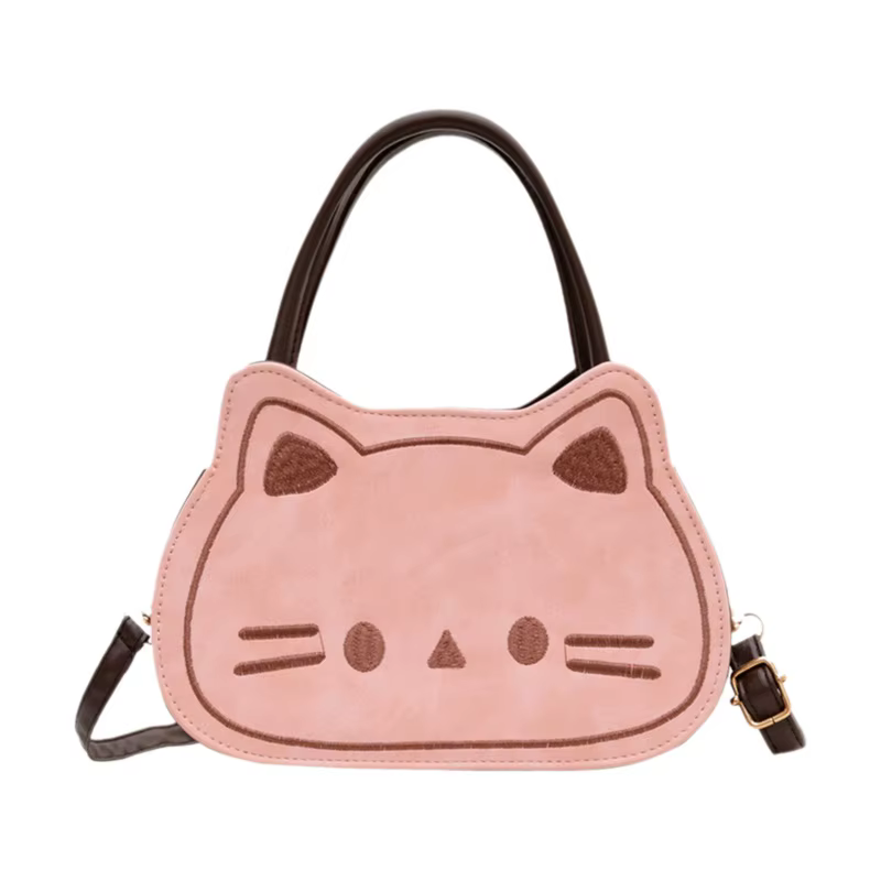 Sac à main chat mignon, sac à bandoulière pour femme, sac à bandoulière dessin animé tendance, style frais et doux automne-hiver, en PU