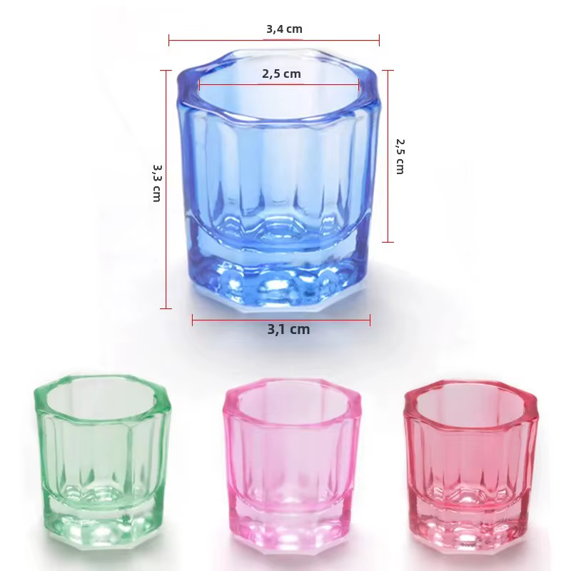 Plat Dappen en poudre acrylique en verre de cristal