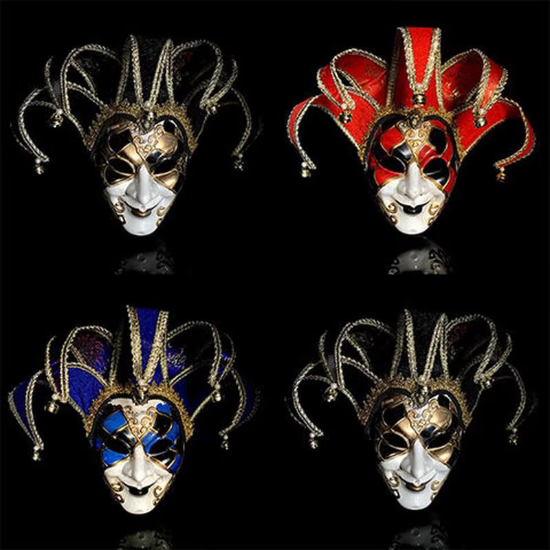 Masque artistique pour femmes, accessoires de danse faits à la main, personnalité, masque vénitien rétro complet, demi-visage pour hommes