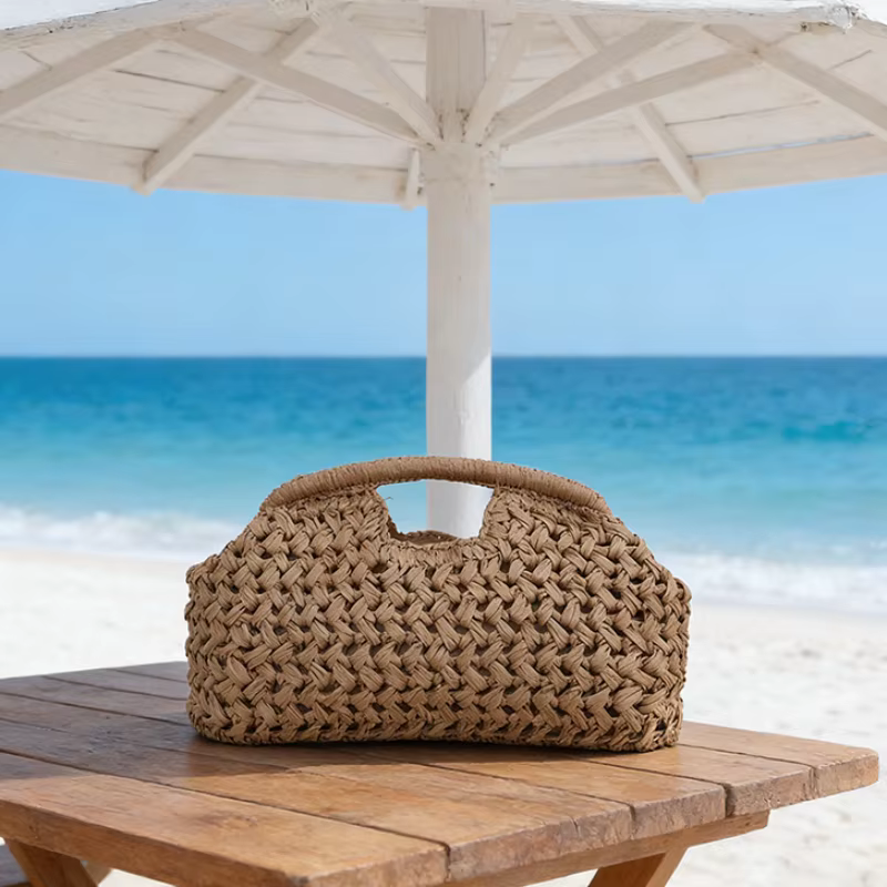 Sac à main tendance pour femme, style bohème, grande capacité, sac de voyage tissé, sac bandoulière élégant en raphia fait main, populaire