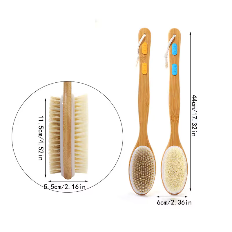 Brosse de douche à poils doux et durs