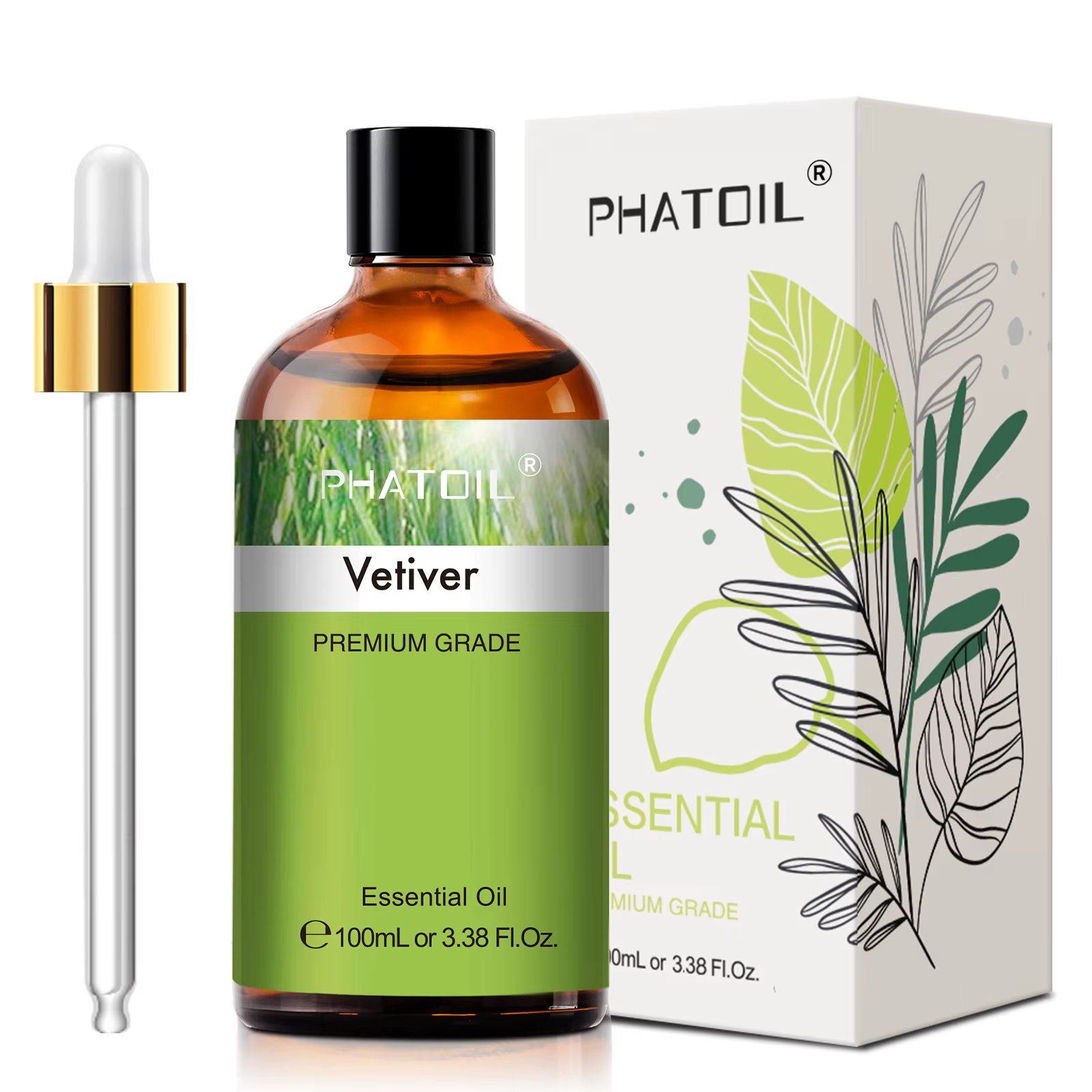 PHATOIL 1 pièces huile essentielle vétériver pour la fabrication de bougies d'aromathérapie 5ml/10ml/30ml/100ml huiles essentielles d'arôme végétal naturel