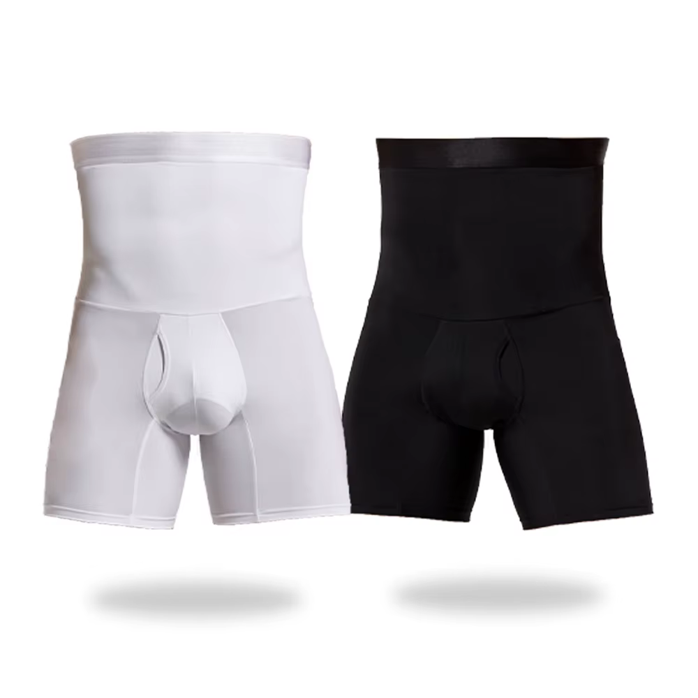 Hommes ventre contrôle Shorts corps Shaper Compression taille haute formateur