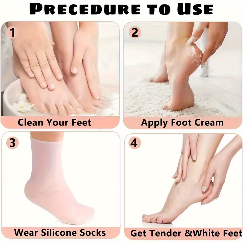 Chaussettes hydratantes en Silicone pour pieds secs et craquelés