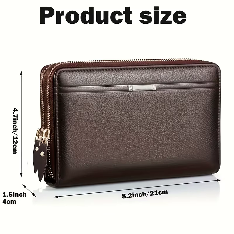 Portefeuille Long en cuir pour hommes, pochette, grand sac à main d'affaires, porte-carte de téléphone, étui cadeau pour hommes, père, fils, mari, petit ami
