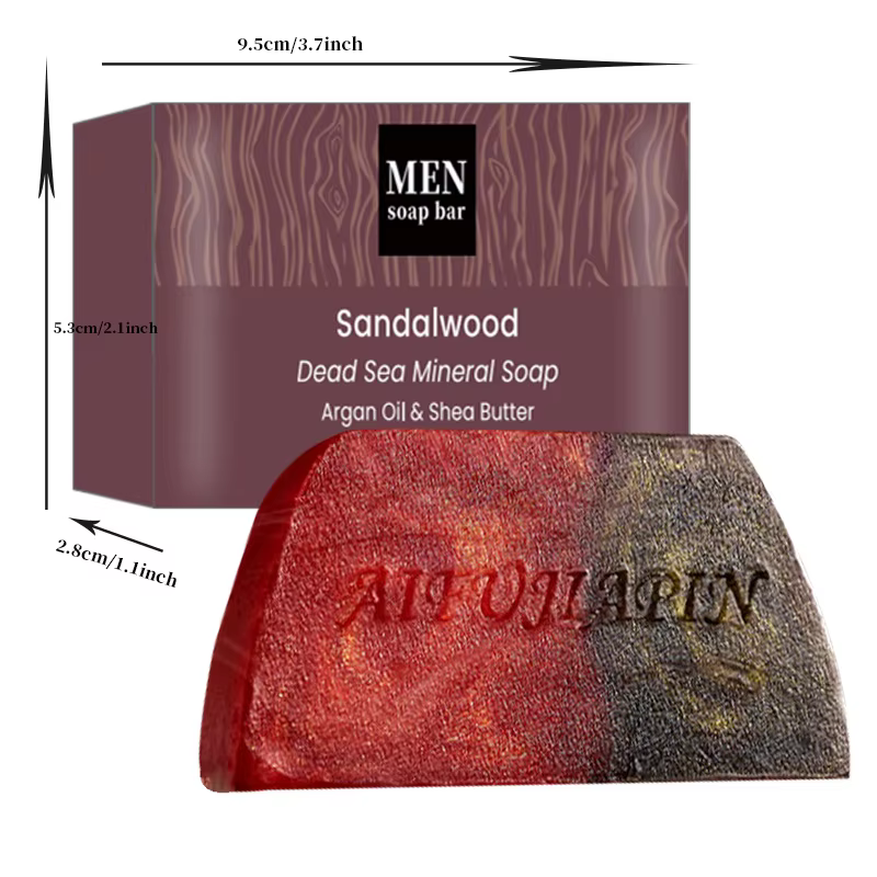Savon blanchissant fait à la main en bois de santal pour hommes