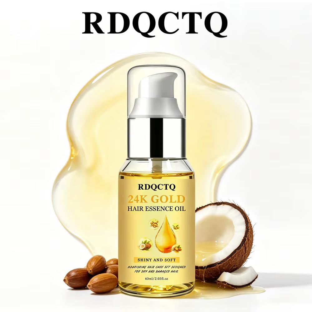 Huile de soin capillaire sans rinçage, traitement à l'huile d'argan, de noix de coco et d'olive, vitamine E, pour des cheveux brillants, lisses et nourris, solution capillaire nourrissante, 1/2 pièces