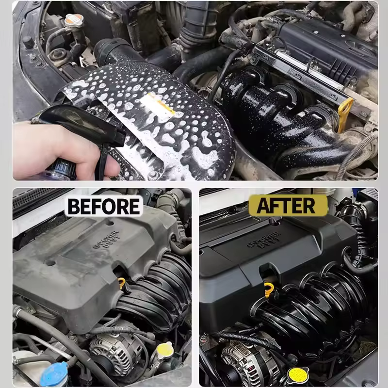 Spray nettoyant pour compartiment moteur haute performance, dégraissant pour compartiment moteur automobile, puissant agent nettoyant pour éliminer les taches d'huile et de graisse pour voiture