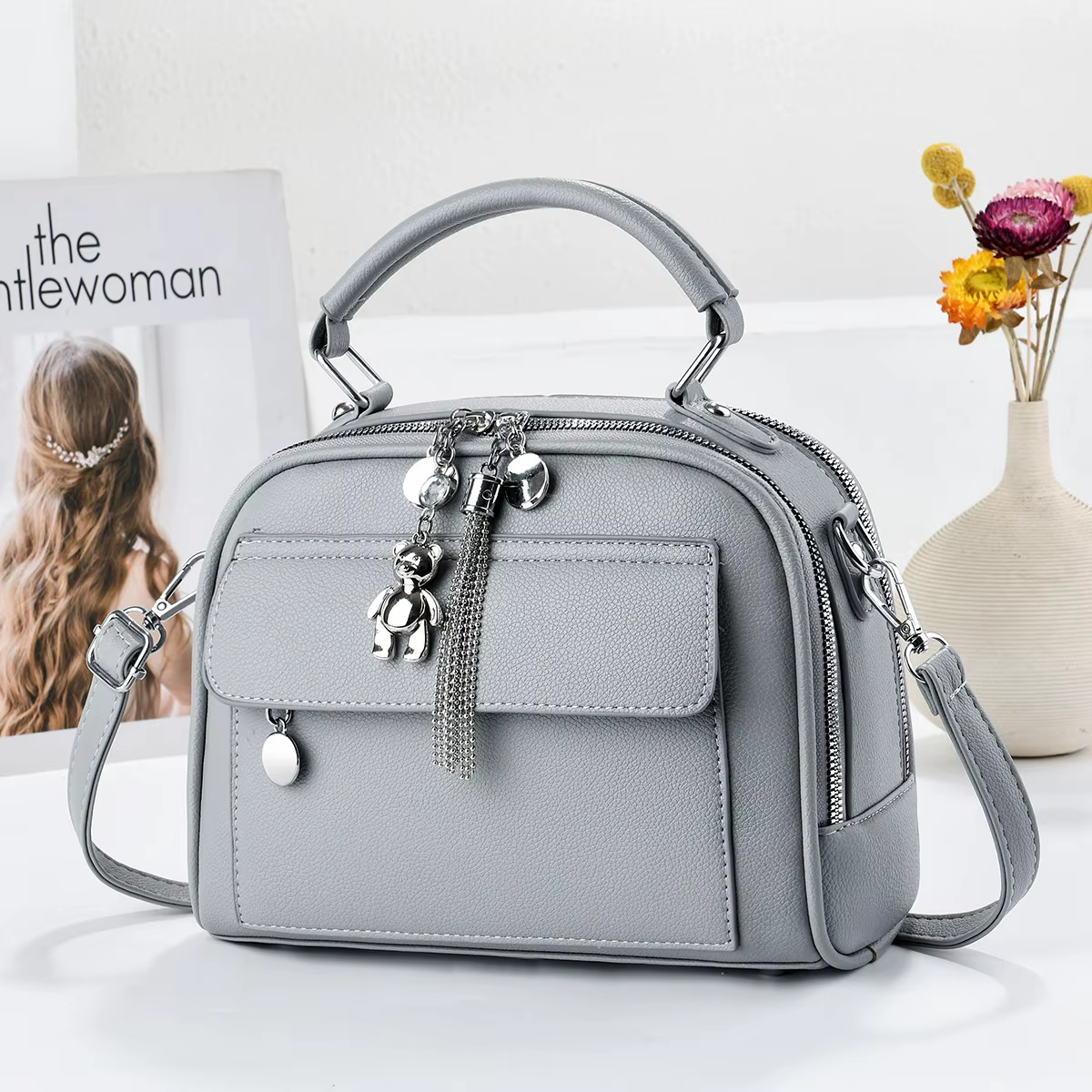 Sac à bandoulière tendance pour femme, cadeau étudiant, sac à main avec large sangle, nouvelle collection printemps 2026, en cuir PU, style décontracté, sac de navetteur
