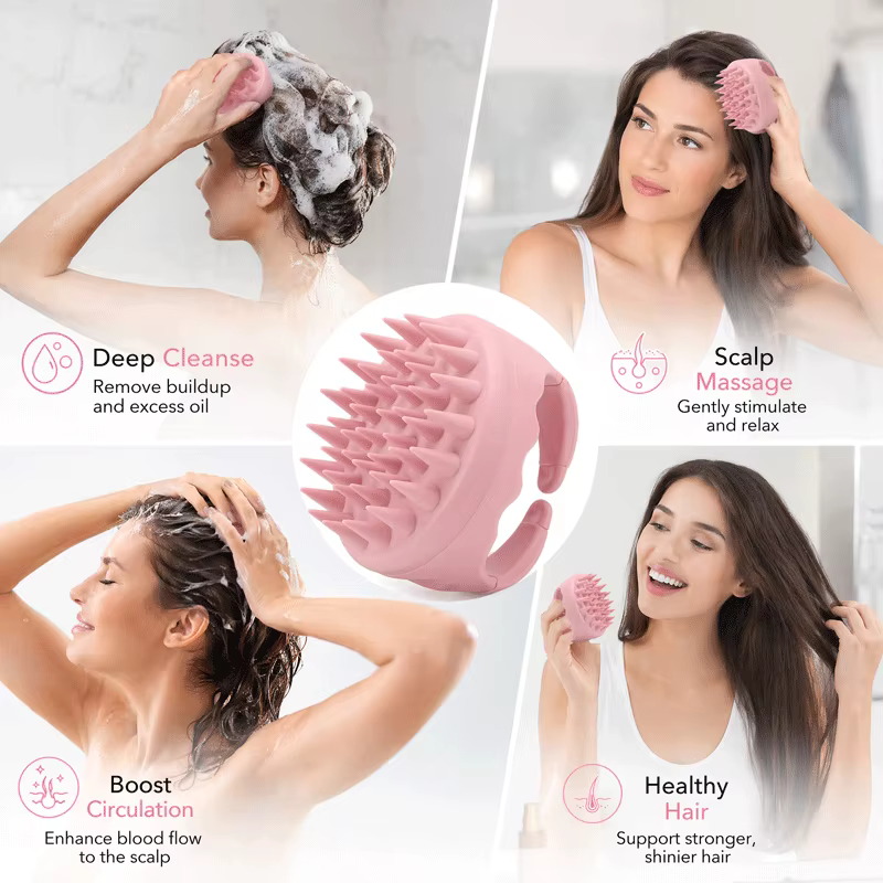 Brosse de massage du cuir chevelu pour le shampoing