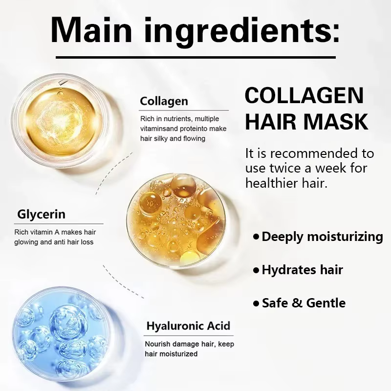 Masque capillaire au collagène et à la kératine