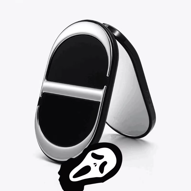 Miroir de maquillage avec support pour téléphone portable, miroir double face avec boîte
