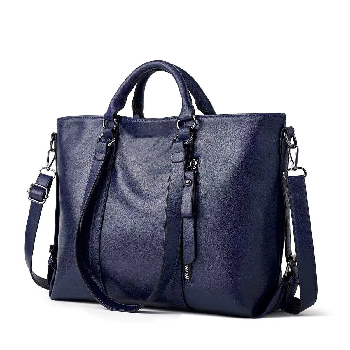 Sac à main de travail en cuir PU rétro de 14 pouces et design multi-poches, adapté au sac d'ordinateur de bureau pour un usage quotidien pendant