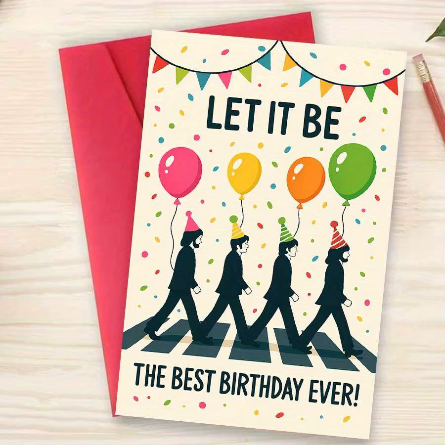 1 carte d'anniversaire « Make it » avec ballons colorés et chapeau de fête, parfaite pour les cadeaux de fête d'anniversaire entre amis