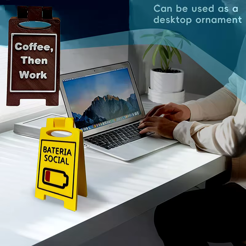 Panneau de bureau humoristique, "café, doit travailler", décoration de bureau à domicile, cadeau de collègue unisexe, multifonctionnel