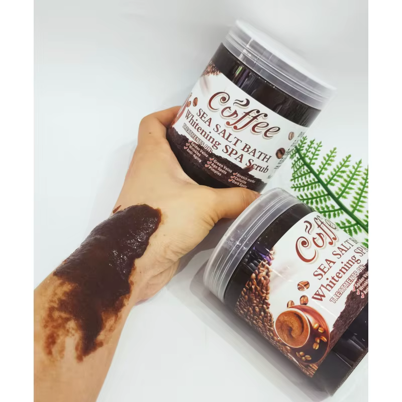Sel de Bain Exfoliant et Blanchissant au Café 350g/680g – Gommage Corporel Nettoyant en Profondeur pour Peaux Mortes