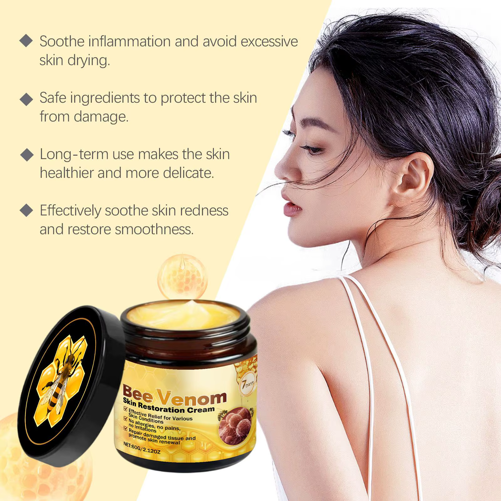 Crème de restauration de la peau au venin d'abeille