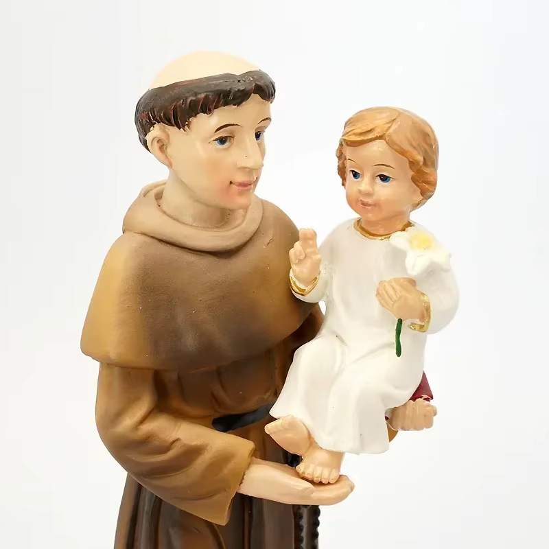 Statue de Saint-Antonio 20/30Cm, 1 pièce, icône de prière de la famille Saint catholique, ornements de jésus-Christ, décoration de la maison, artisanat en résine