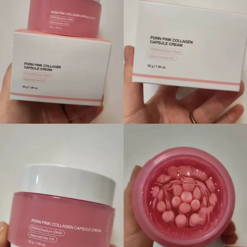Crème en capsules de collagène rose infusée de nicotinamide