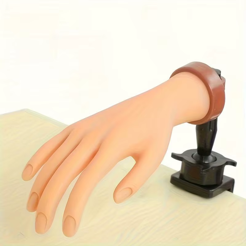 Main de mannequin pour la pratique des ongles avec support de bureau réglable