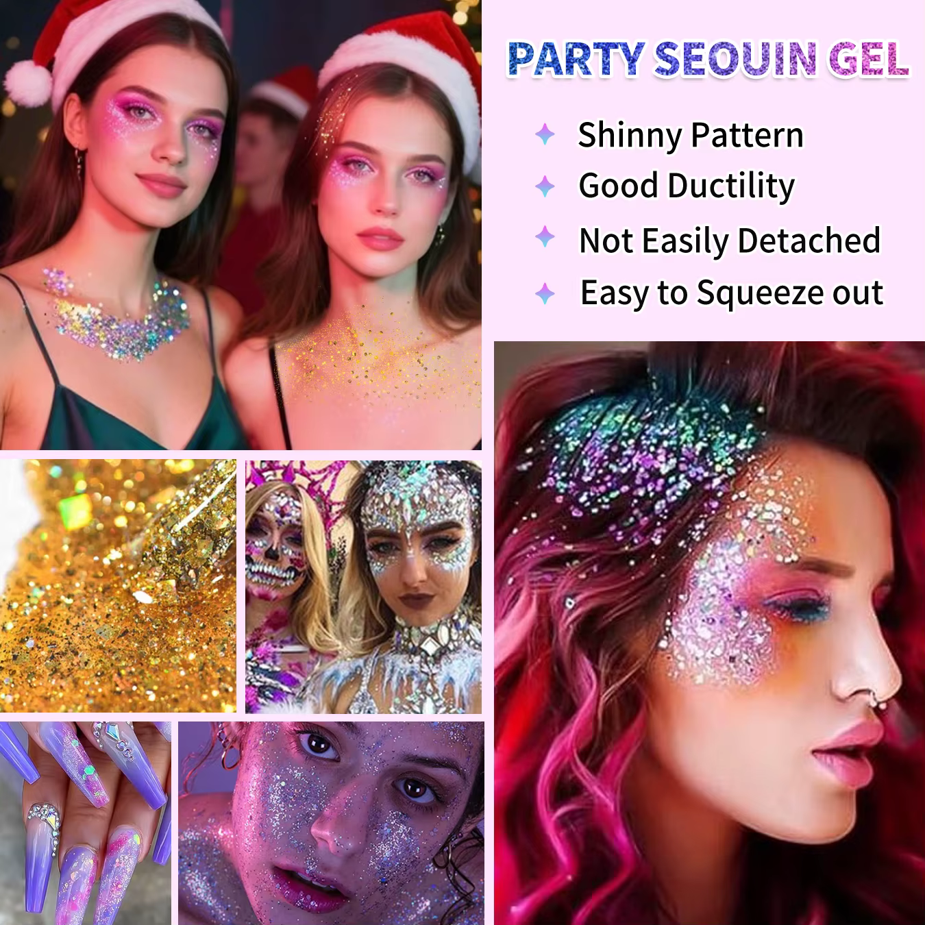 Gel à paillettes pour le corps