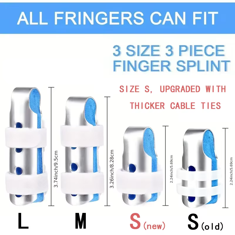 Attelle de doigt 1-3 pièces, support stabilisateur pour l'immobilisation des doigts et l'élimination des douleurs articulaires, bleue, pour doigts cassés
