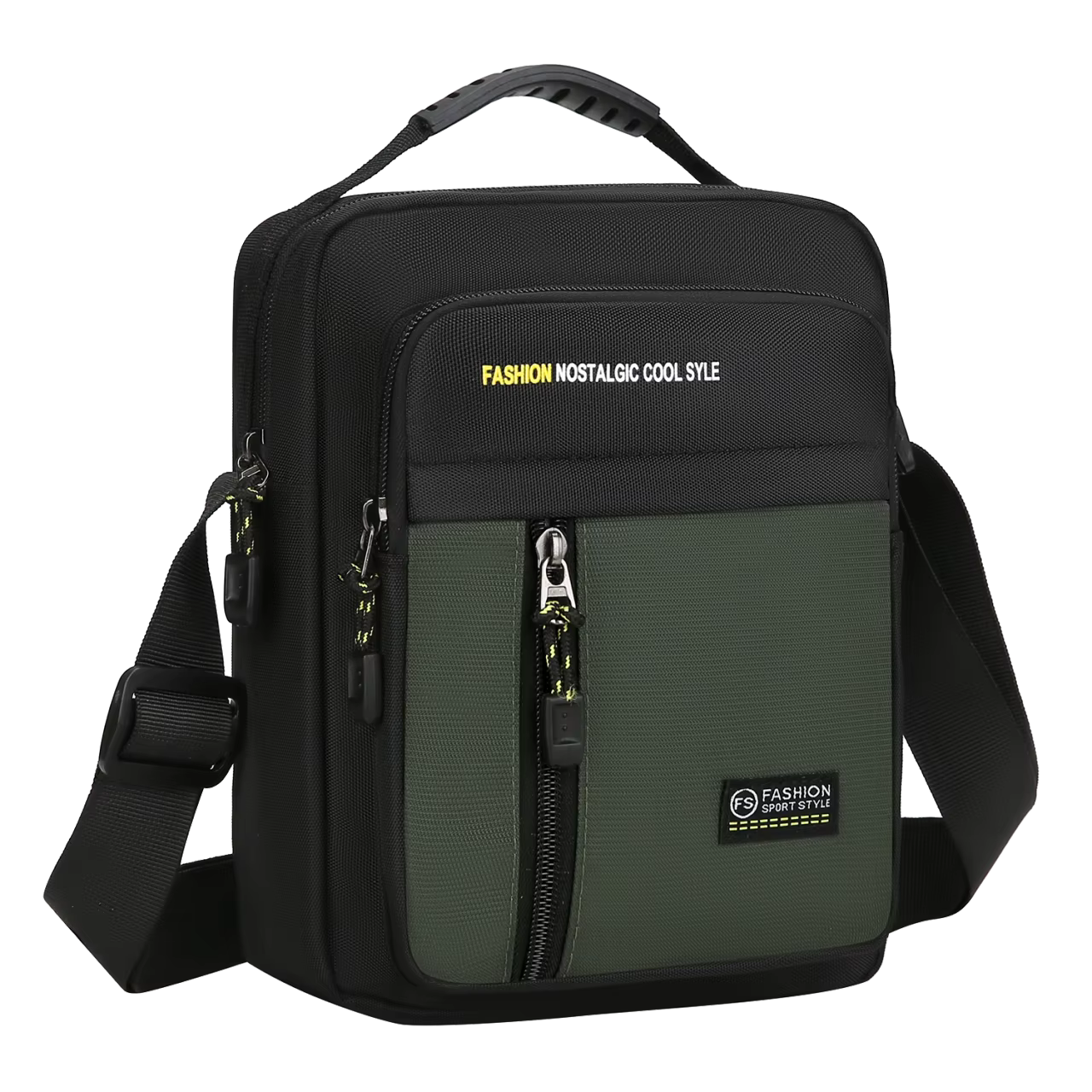 Sac à bandoulière simple pour hommes, sac de rangement de grande capacité, sacs à bandoulière multi-poches à la mode pour affaires