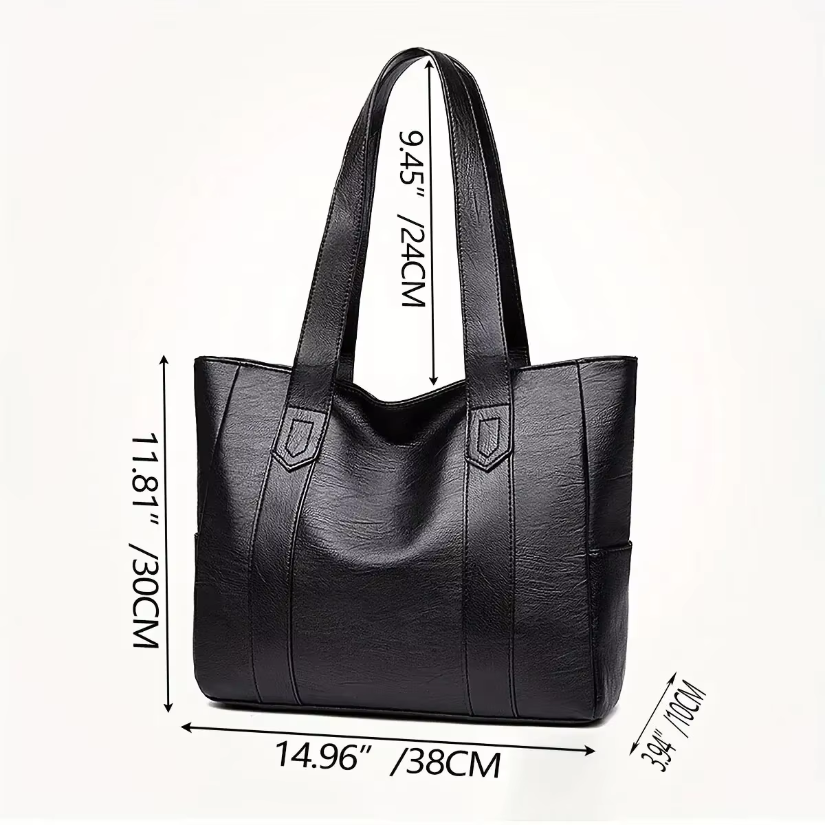 Sac à main vintage pour femme grande capacité, sac à bandoulière uni vintage, sac à main décontracté pour femme