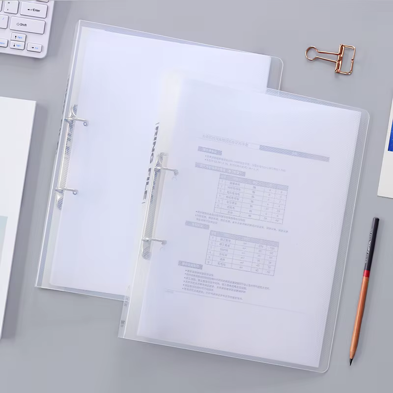 Sacoche de bureau pour documents A4, clip à deux trous, classeur de dossier transparent, papeterie