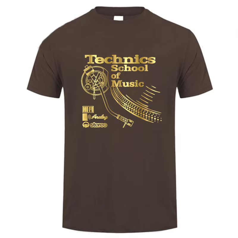 T-shirt rétro Tatooine pour DJ, T-shirt Long Play, T-shirt Technics School of Music, T-shirt vintage DJ pour homme, Tops de mode tendance
