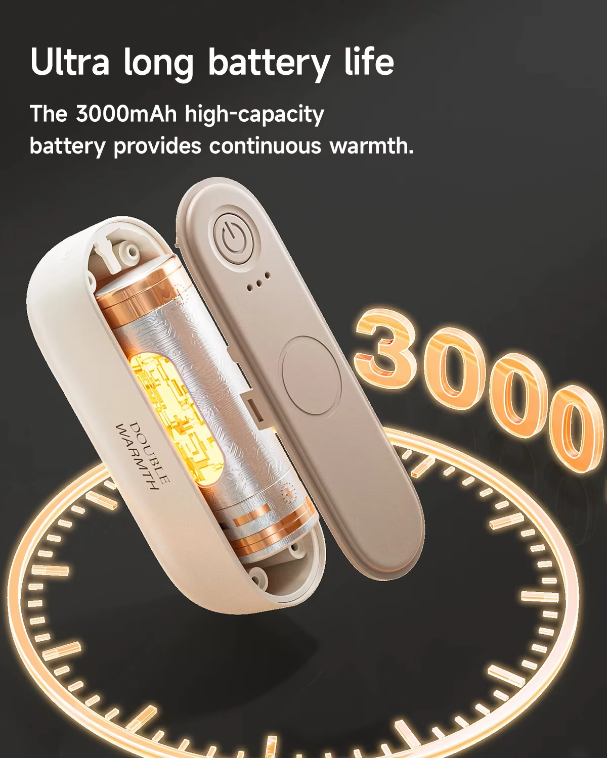 Chauffe-mains magnétique rechargeable double 6000 mAh