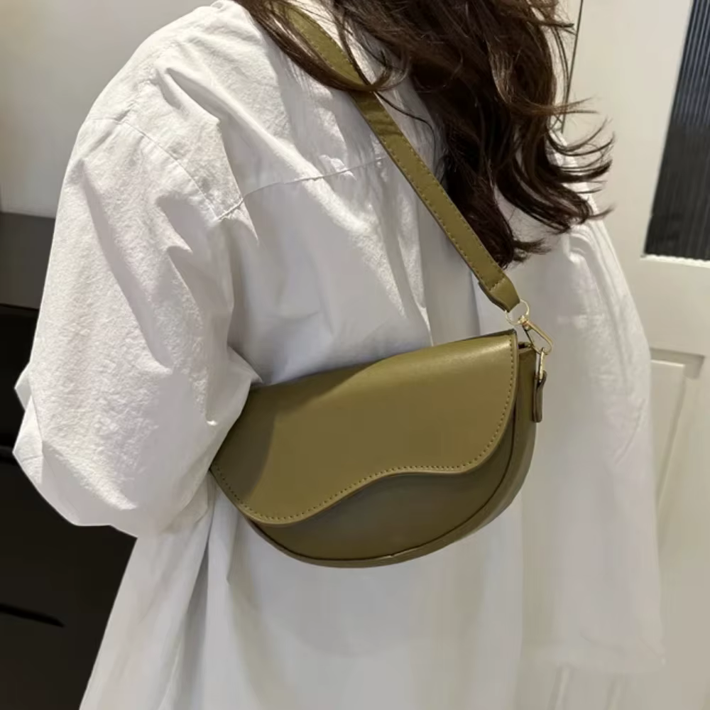 Femmes Vintage Double sangles sac à bandoulière nouvelle couleur unie Simple sac à bandoulière femmes sac de haute qualité en cuir PU sac à main sacs à main