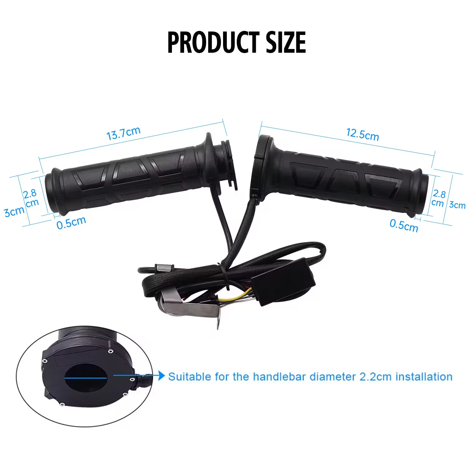 Poignées Moulées Universelles pour Moto Scooter RL, 22mm, Guidon Chaud, Température, Chauffe-mains