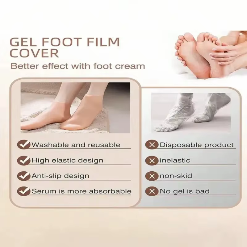 Chaussettes hydratantes en silicone pour pieds secs et gercés