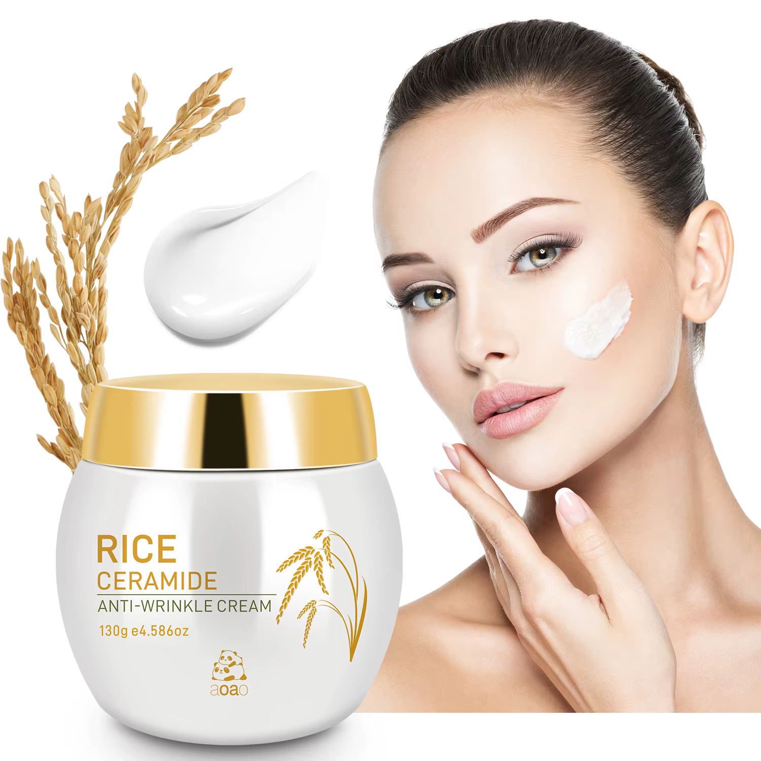Crème de riz Anti-rides collagène Anti-âge hydratant nourrissant céramides pour peau revitalisée et plus ferme