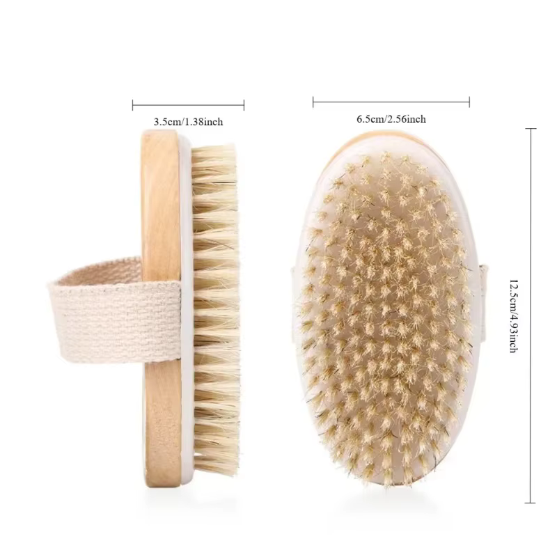 Brosse corporelle à poils naturels pour brossage à sec