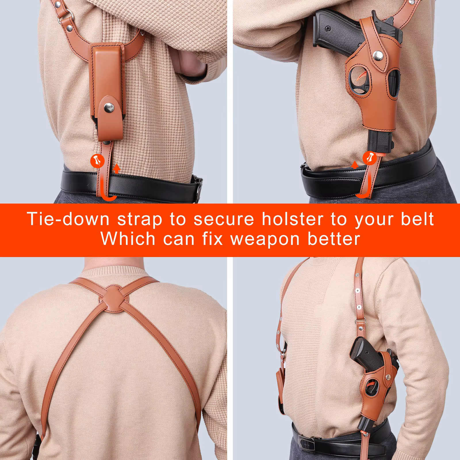 Étui en cuir pour holster sous le bras pour droitier G17 G19 G1-5