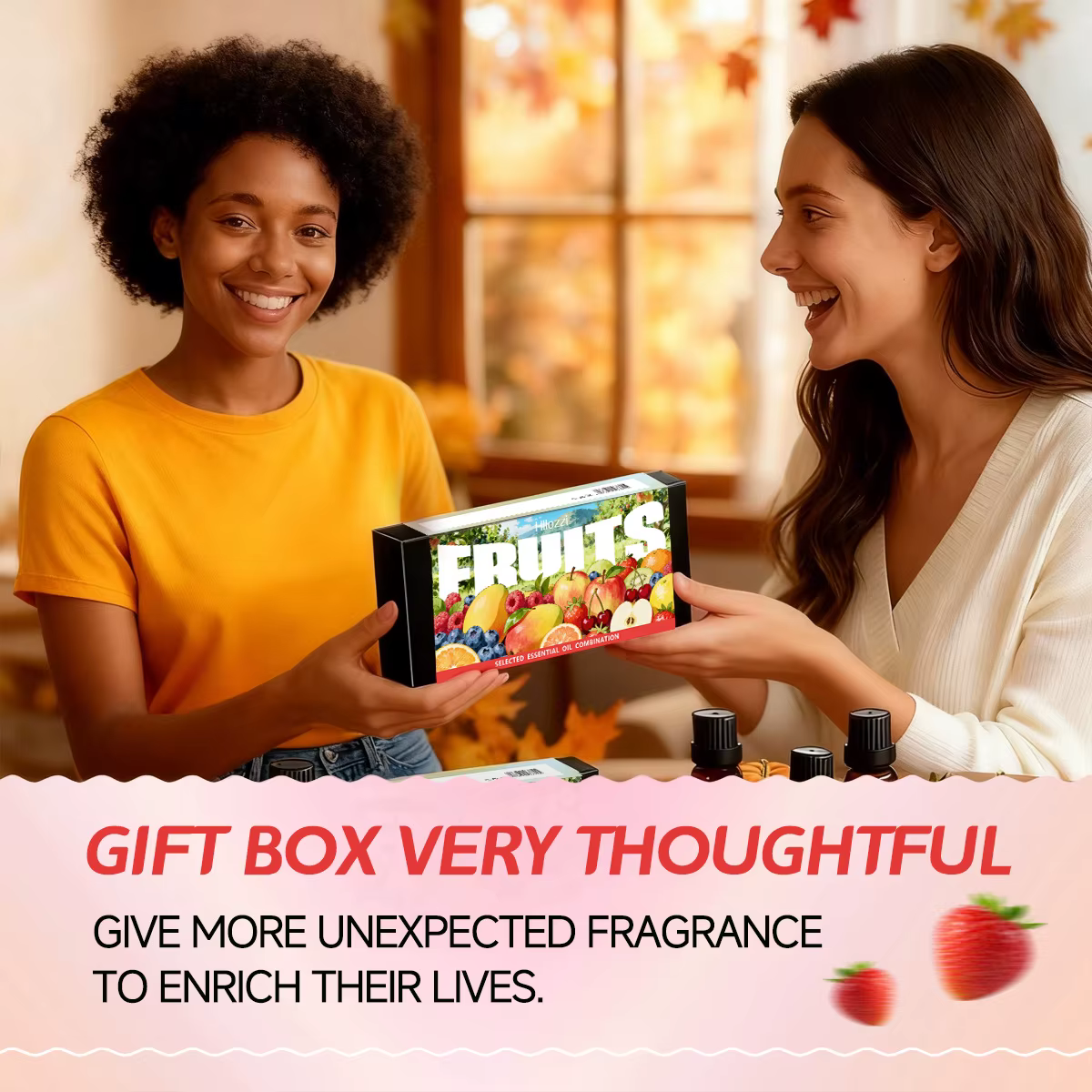 Ensemble d'huiles essentielles aromatiques aux fruits de 10 ml avec 6 senteurs de fruits frais pour une ambiance festive, huile essentielle d'aromathérapie multi-usages