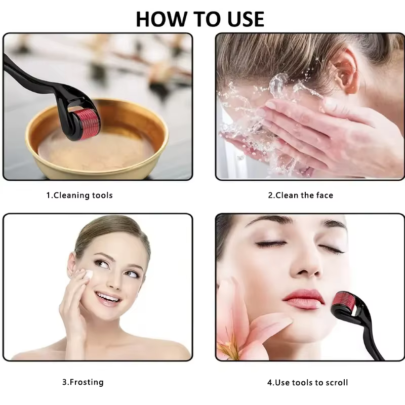 Rouleau de micro-aiguilles pour le visage