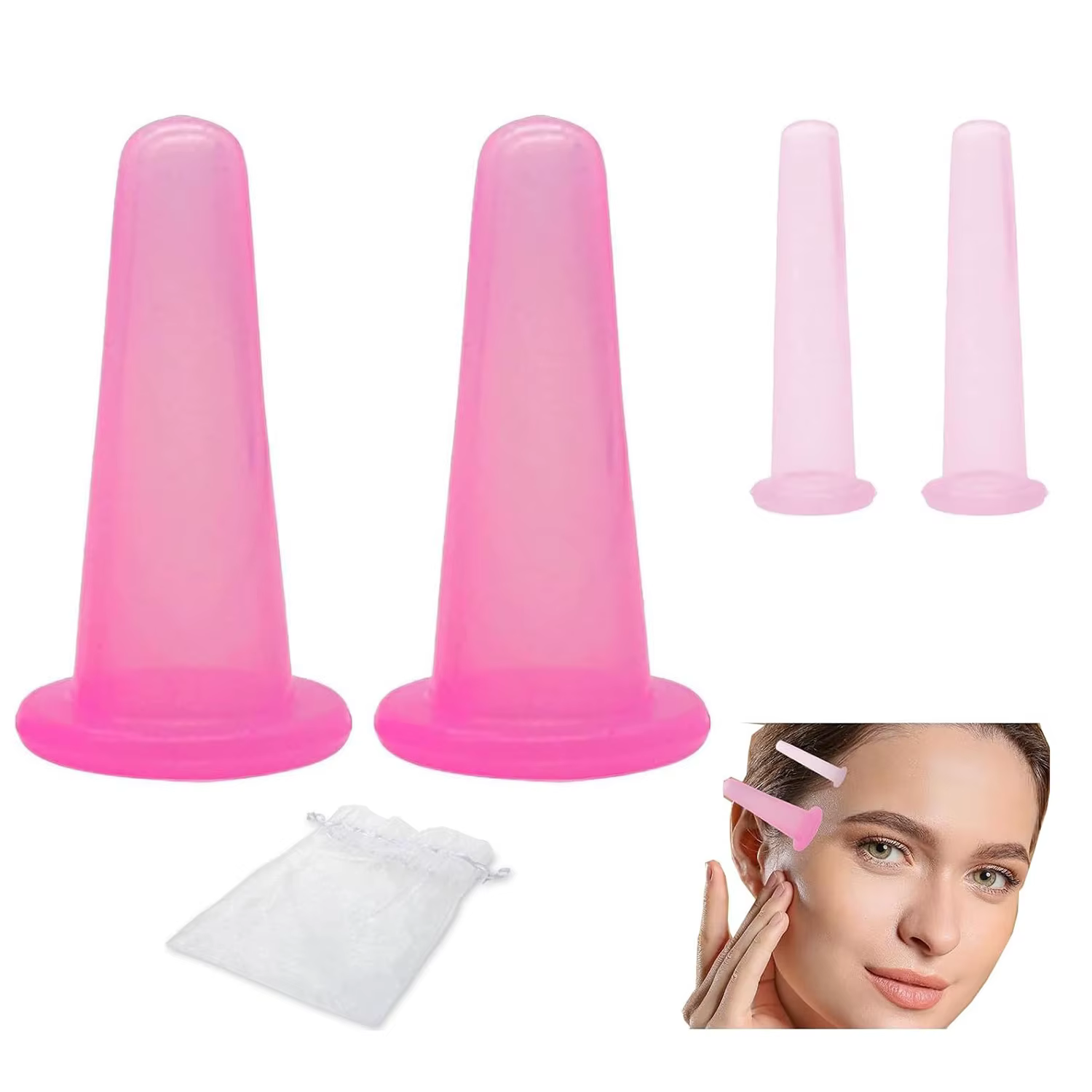 Ensemble de ventouses faciales en Silicone