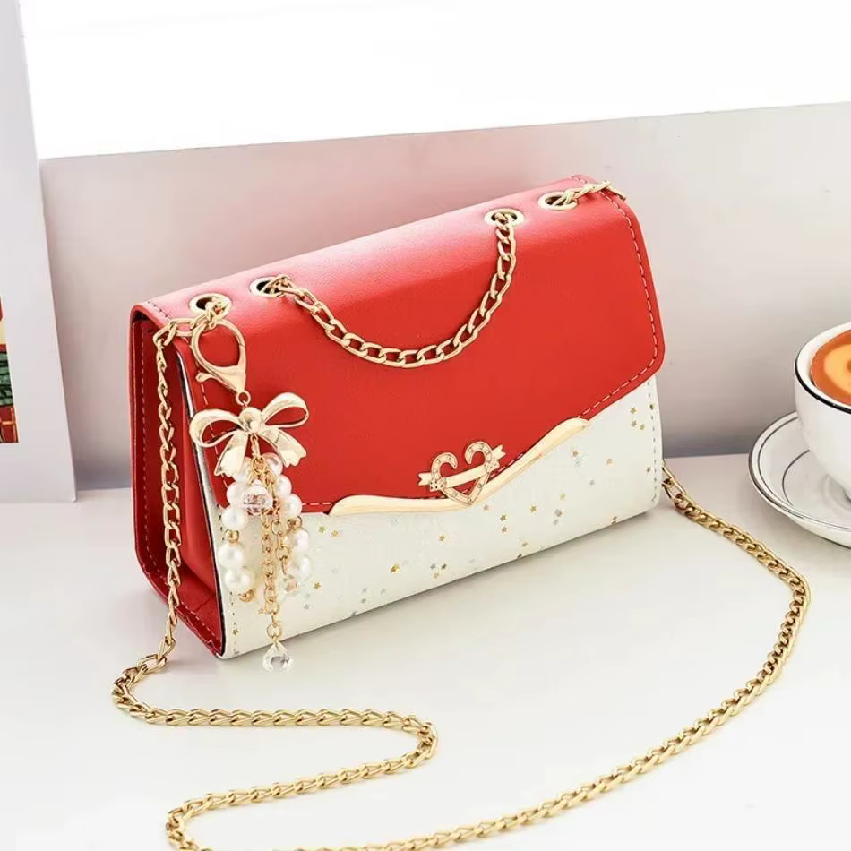 Pochette dames sac à main en cuir PU avec pendentif gland sac de messager de mode femmes à la mode paillettes sacs à bandoulière simples
